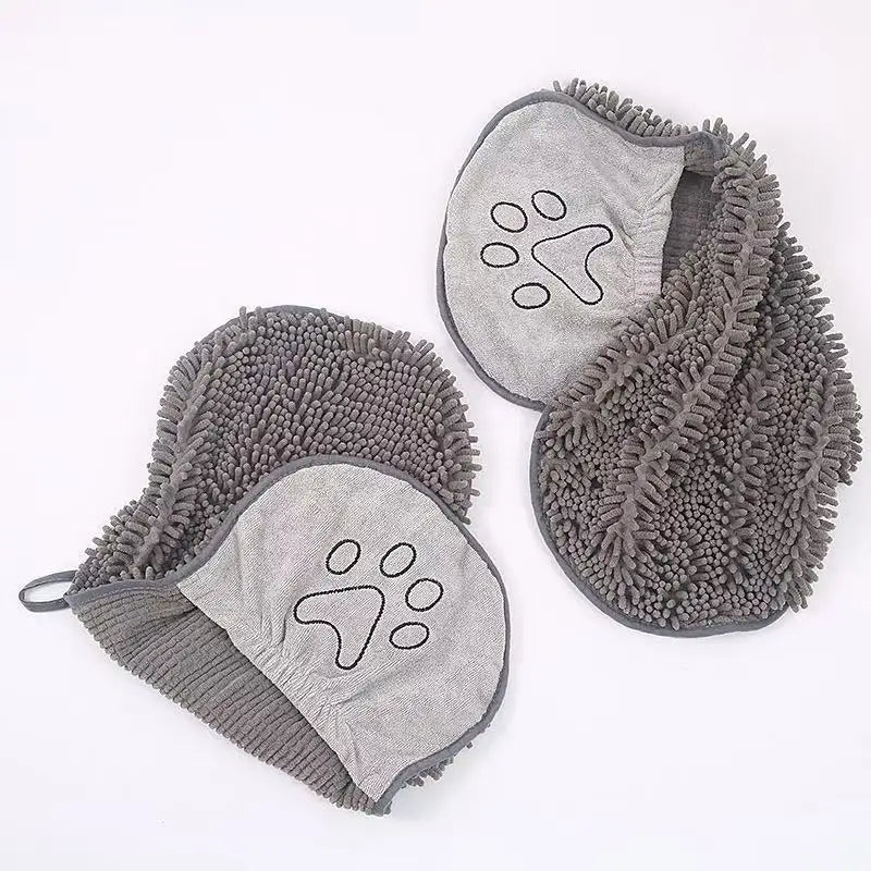 Quick-Dry Chenille Pet Bath Towel