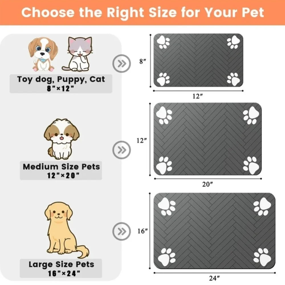 Waterproof Pet Placemat for Food & Water Bowls