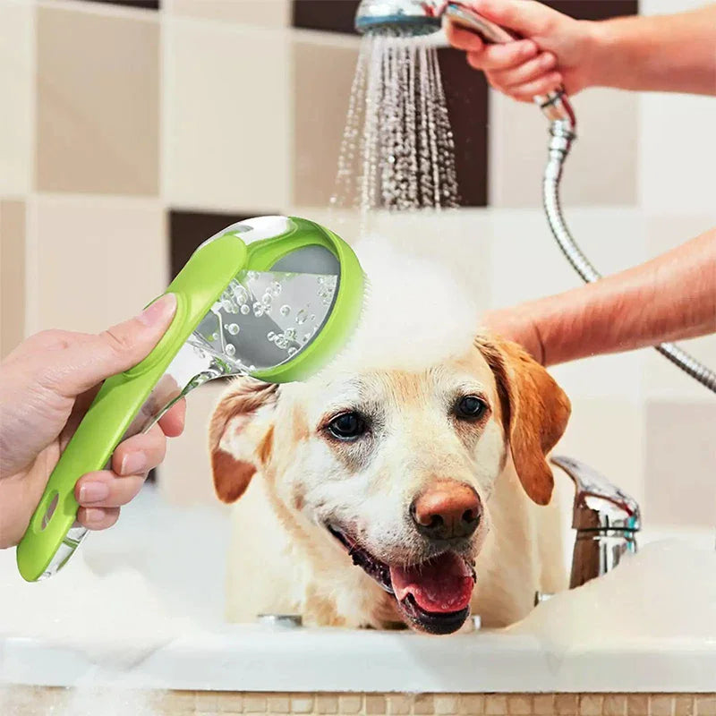 Pet Bath &amp; Massage Brush with Shampoo Dispenser
