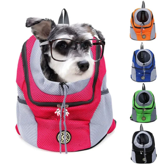 Pet Dog Carrier Bag Out Double Shoulder Portable Travel Backpack Outdoor PPet Dog Front Bag Mesh Backpack Head Pet Supplies