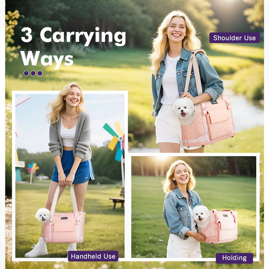 Pawaboo Dog Purse Carrier for Small Dogs with Pocket Lightweight Dogs and Puppies Tote Bag Carrier Dog Carriers Soft Sided