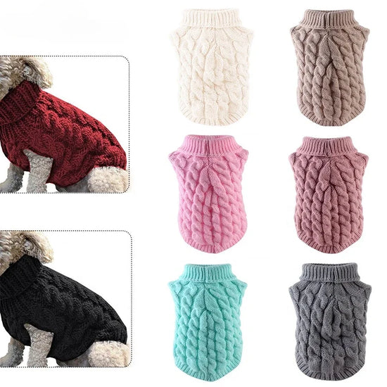 Solid Color Dog Winter Sweater