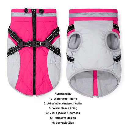 Dog Winter Coat with Harness
