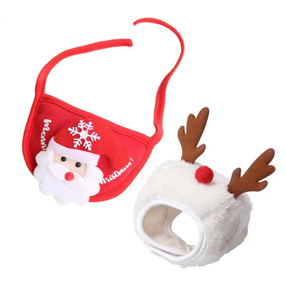 Christmas Pet Outfit with Hat &amp; Bib