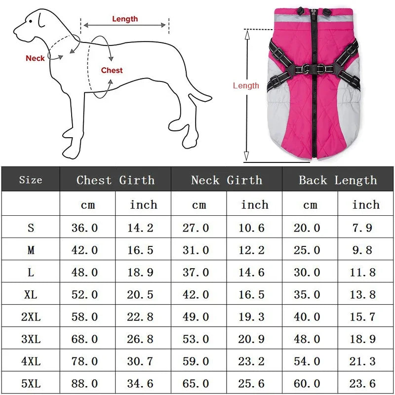 Dog Winter Coat with Harness