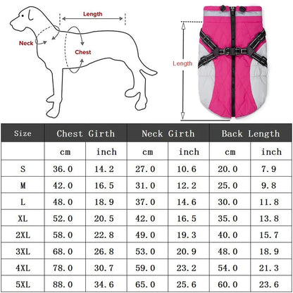 Dog Winter Coat with Harness