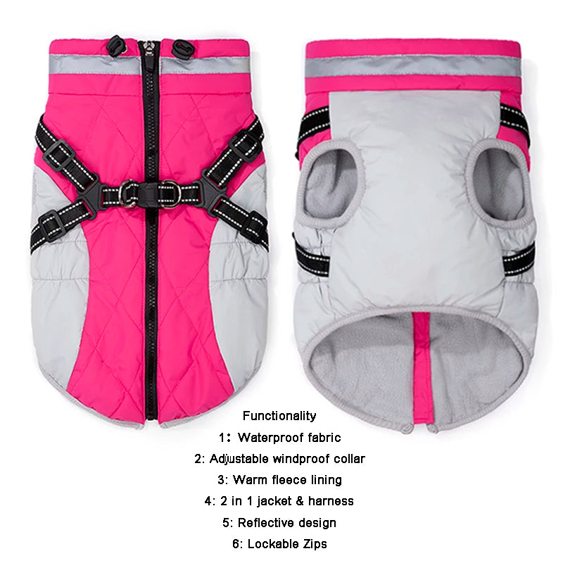 Dog Winter Coat with Harness