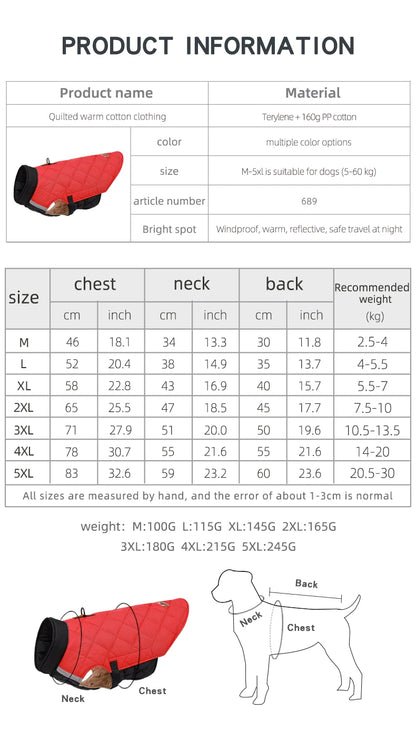 Winter Dog Vest Jacket