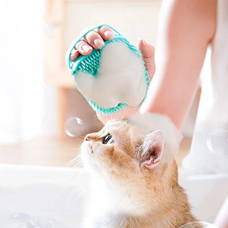 Pet Bathing Brush &amp; Silicone Massager