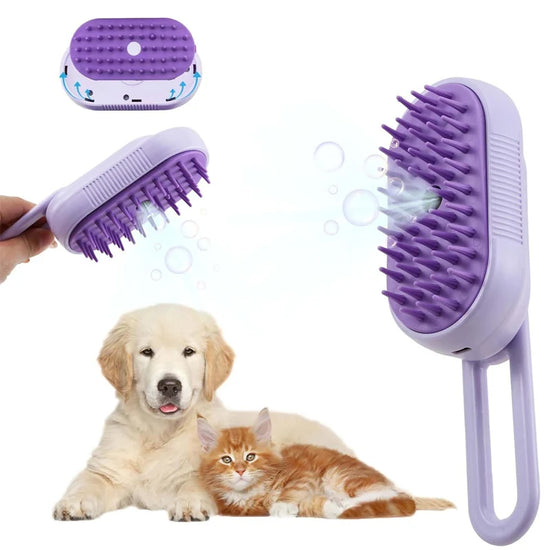 3-in-1 Pet Grooming & Steam Brush