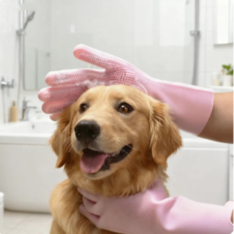 Thick Pet Scrub &amp; Massage Gloves