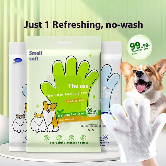 No-Rinse Pet Cleaning Gloves