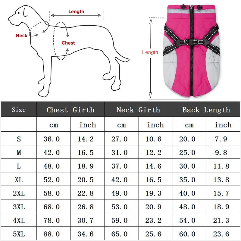 Dog Winter Coat with Harness