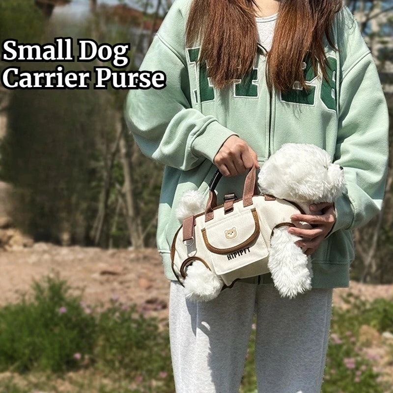 Dog Purse Carrier for Small Dogs, Cats, and Puppies – Soft-Sided Travel Pet Tote Bag，Foldable, Lightweight,for Travel, Outings