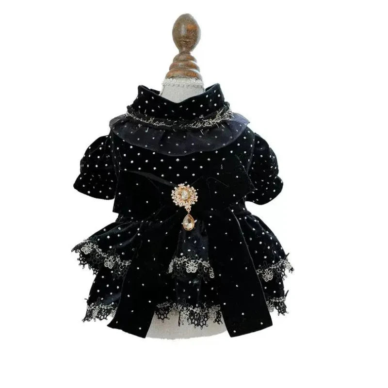 Black Gold Fashion Dog Dress